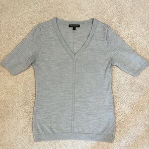 Banana Republic short-sleeve merino wool grey sweater